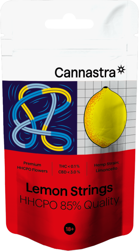 "Cannastra" HHCPO Flower Lemon Strings, HHCPO 85% kokybės, 1g - 100g