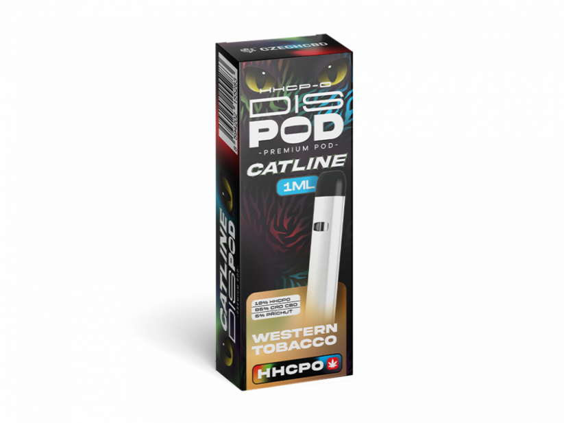 Češki CBD HHCPO CATline Vape Pen disPOD Western Tobacco, 10 % HHCPO, 1 ml