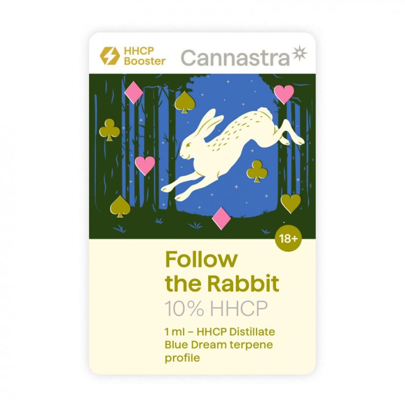 Cannastra HHCP kasetė Follow the Rabbit (Blue Dream), 10 %, 1 ml