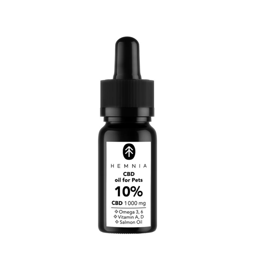 Hemnia CBD dans l'huile de saumon pour animaux - 10% CBD, 1000 mg, 10 ml