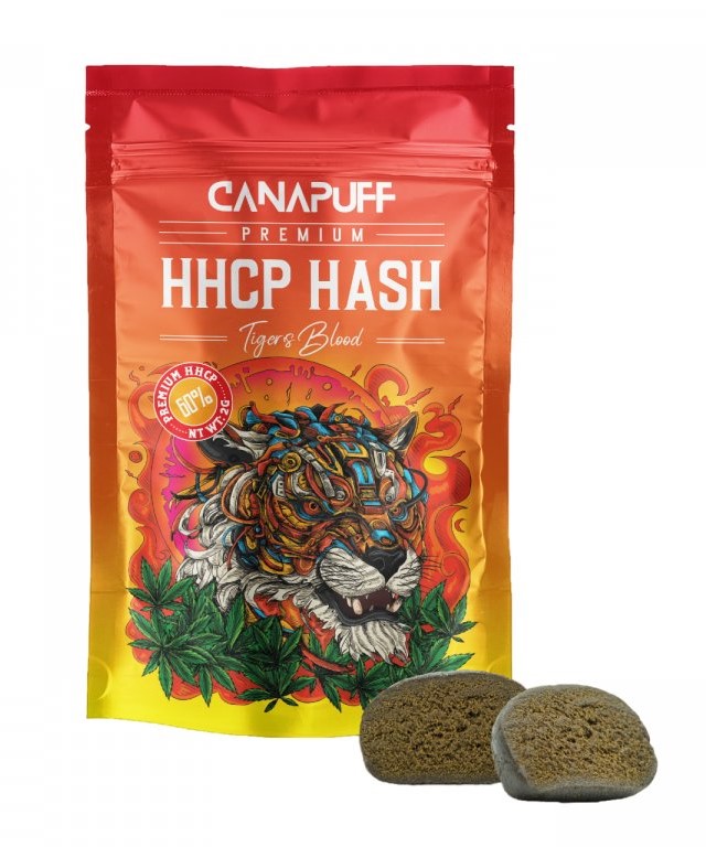 "CanaPuff HHCP Hash Tigers Blood", 60 % HHCP, 1 g - 5 g