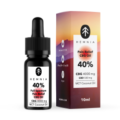 Hemnia Täysspektri Pain Relief CBG -öljy - 40 % CBG, 5 % CBD, 4000 mg, 10 ml