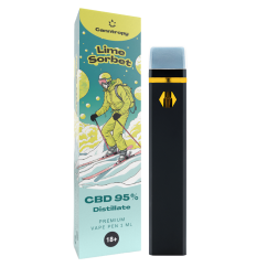 Canntropy CBD vienreizlietojamais Vape Pen Lime Sorbet, CBD 95 %, 1 ml