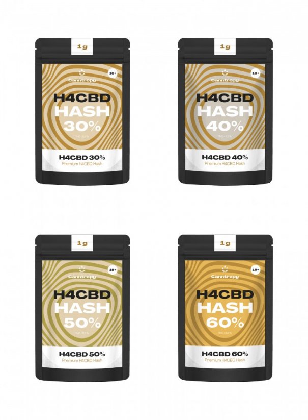 Canntropy H4CBD Hash bundle 30 to 60%, All in One Set - 4 x 1g to 100g