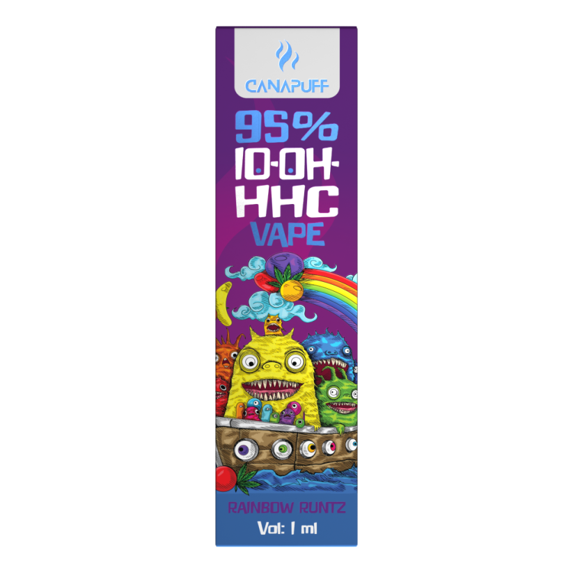 CanaPuff 10-OH-HHC Kertakäyttöinen Vape Pen Rainbow Runtz, 10-OH-HHC 95 %, 1 ml